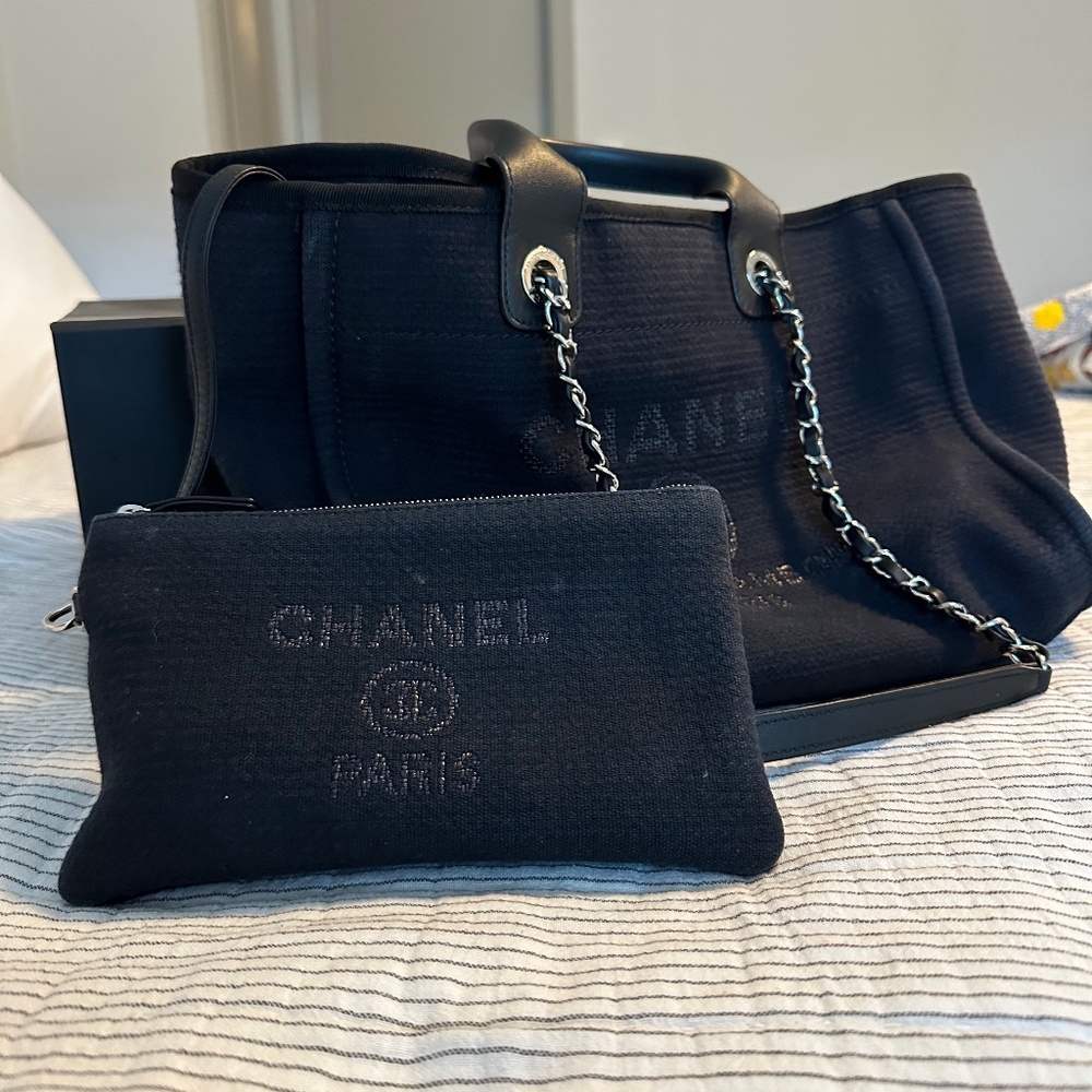 CHANEL Deauville NM Tote Mixed Fibers Small